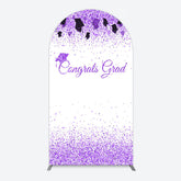Aperturee - Aperturee Purple Glitter Bachelor Map Congrats Grad Arch Backdrop